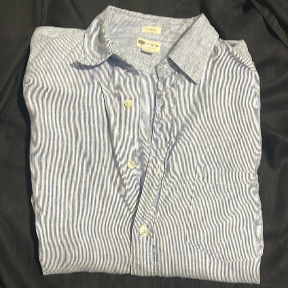 J crew tailored linen shirt SZ M worn once